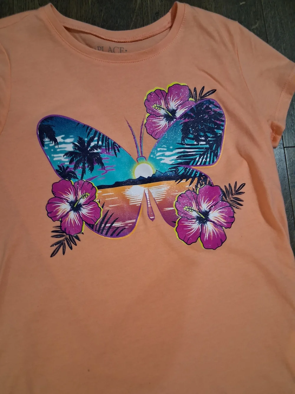 The Childrens Place Kids Butterfly Graphic Matching Set Short Sleeve Shorts - Picture 2 of 6